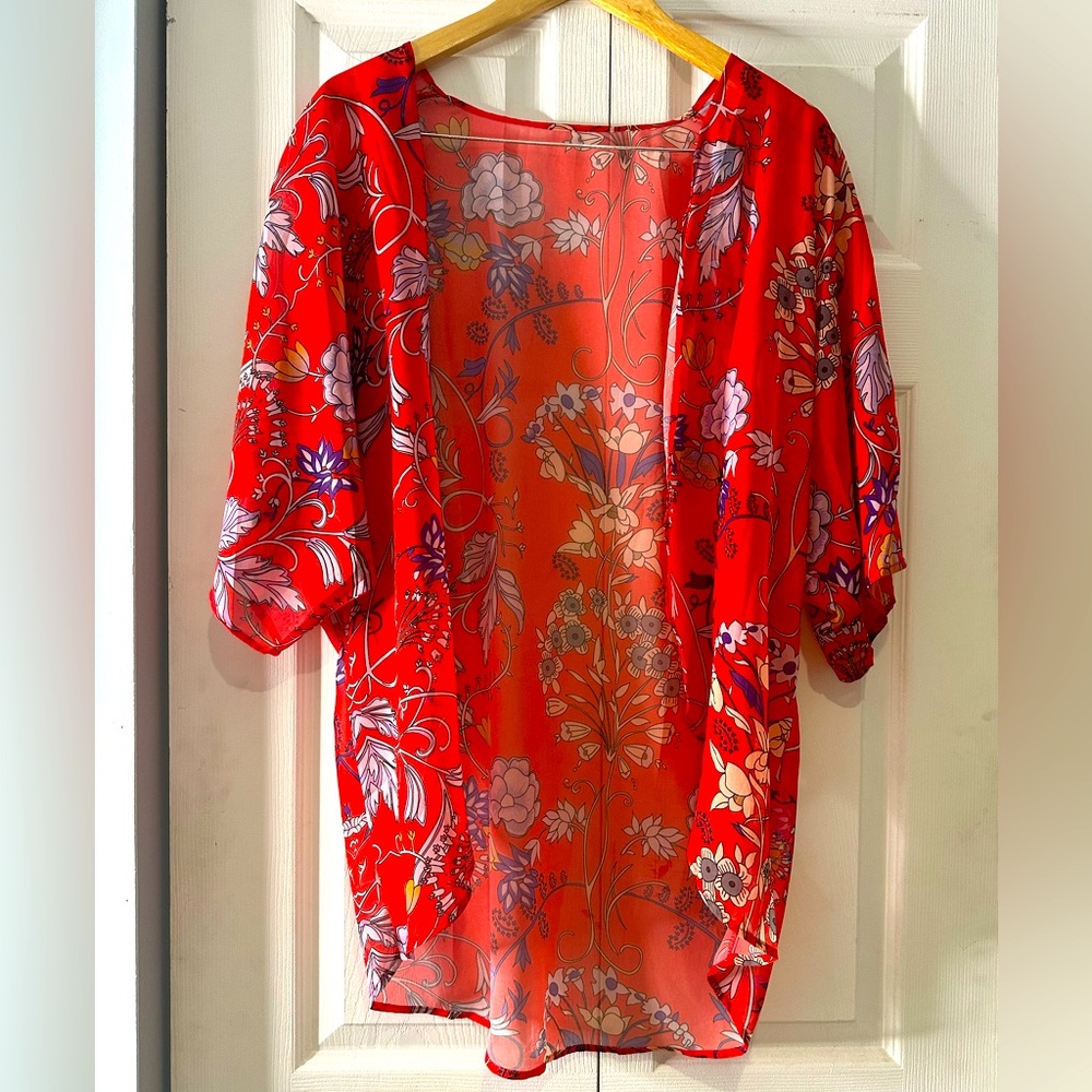 Red Kimono Top/Cover Up